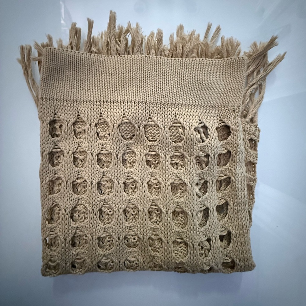 Open Knit Fringe Swimsuit Cover